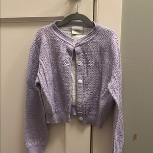 Fendi Purple Cropped Sweater Cozy Knit twin set with matching vest top